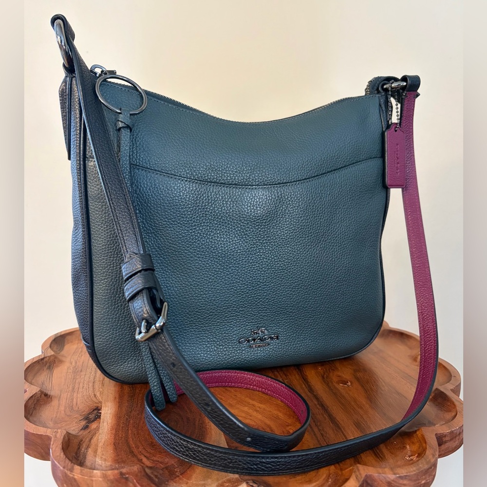Coach Colorblock Chaise Crossbody Pebble Leather Gunmetal Hardware 38696 - Picture 4 of 16